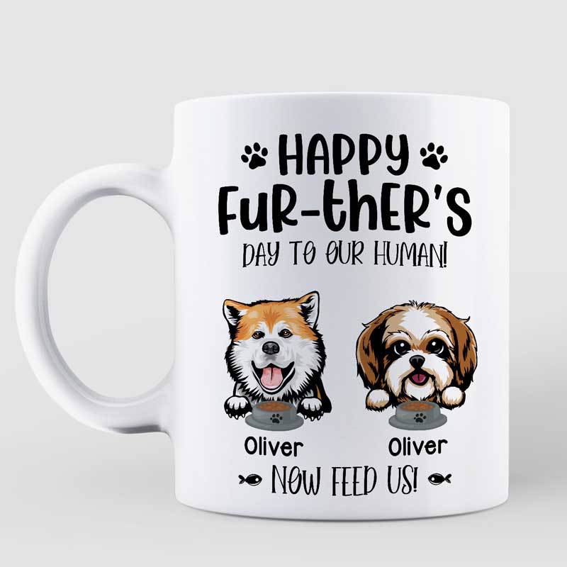 Happy Further's Day Peeking Dogs Personalized Mug