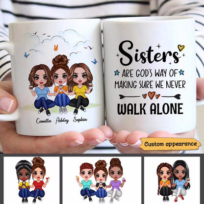 Sisters Are God's Way Besties Siblings Gift Personalized Mug