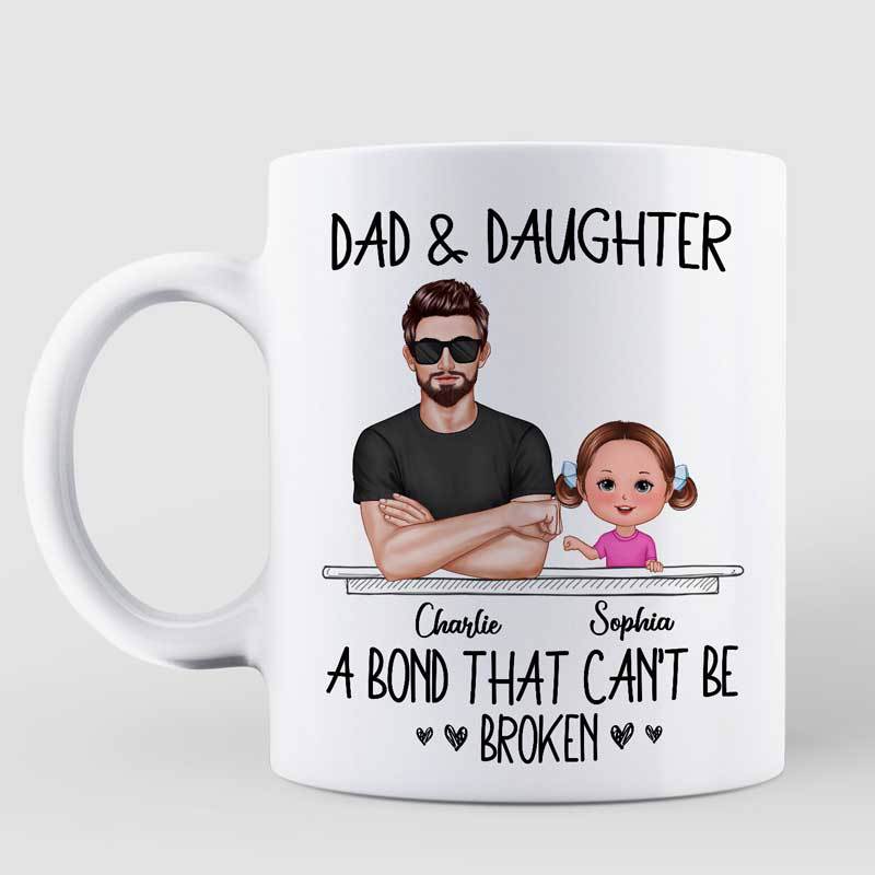 Dad And Son Daughter Fist Bump Bond Can't Be Broken Personalized Mug