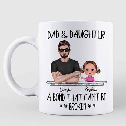 Dad And Son Daughter Fist Bump Bond Can't Be Broken Personalized Mug