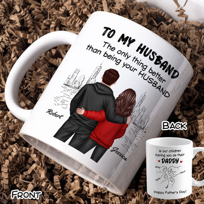 The Only Thing Better Than Having You As My Husband Fist Bump Outline Personalized Mug