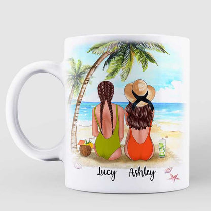 Beaches Booze And Besties Personalized AOP Mug