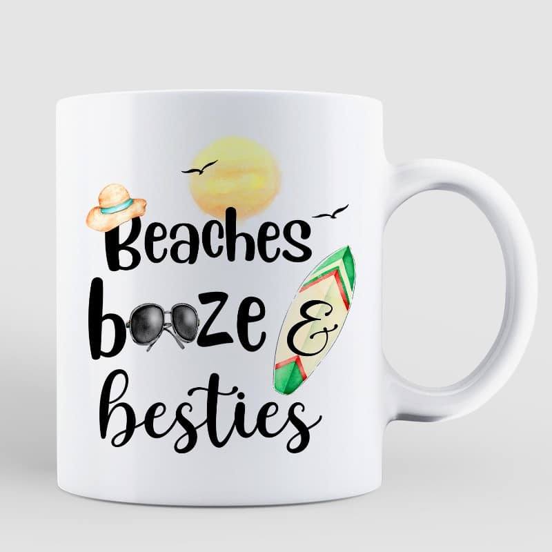 Beaches Booze And Besties Personalized AOP Mug