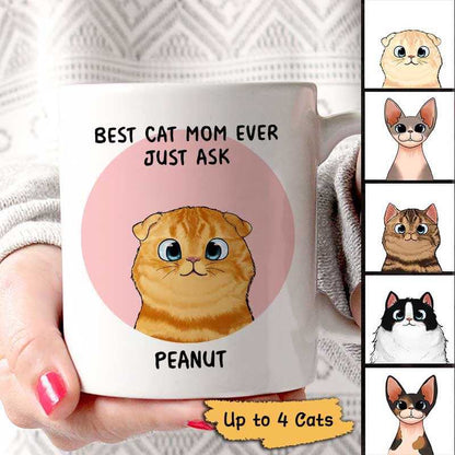Best Cat Mom Cat Dad Ever Just Ask Fluffy Cats Personalized Mug