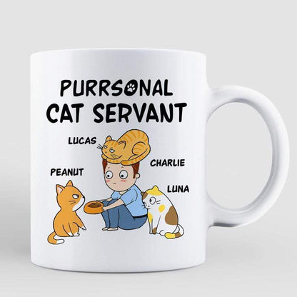 Cat Purrsonal Servant Chibi Man Personalized Mug