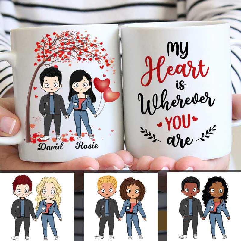 Chibi Couple Tree Gift For Him For Her Personalized Mug