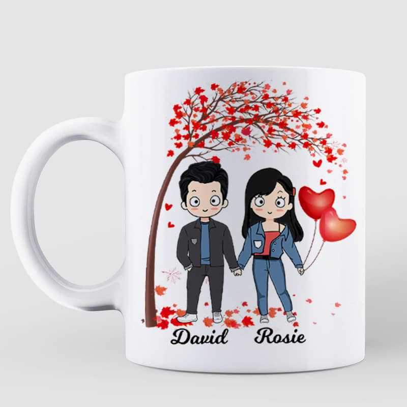 Chibi Couple Tree Gift For Him For Her Personalized Mug