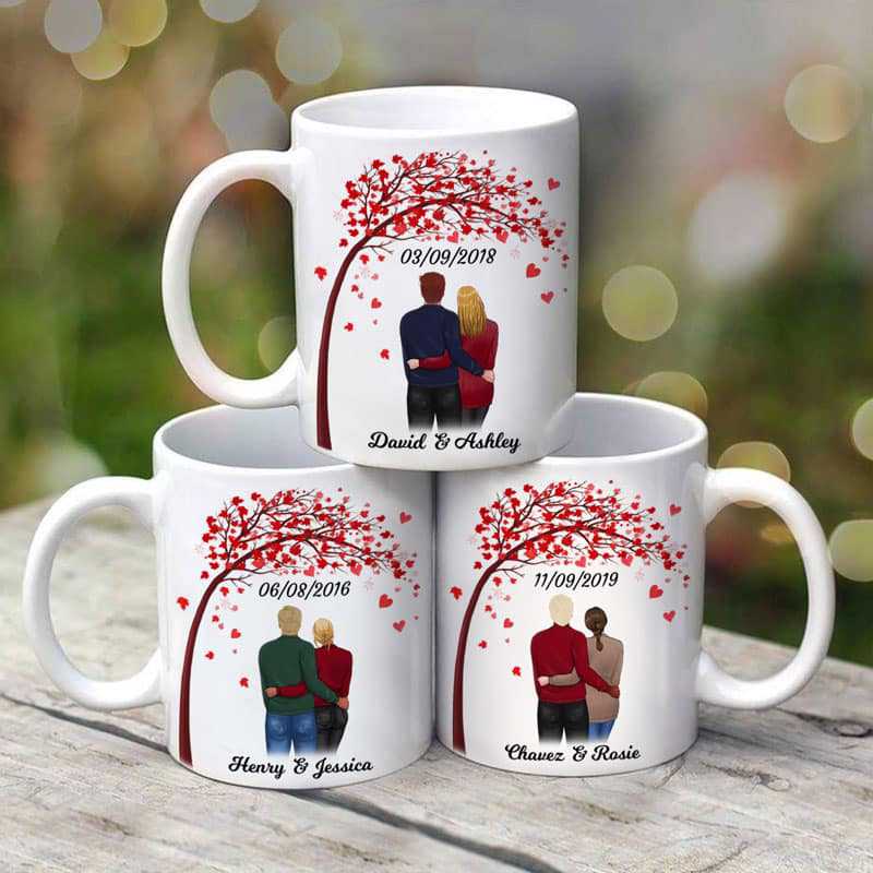 Couple Anniversary Date Gift For Him For Her Personalized Mug