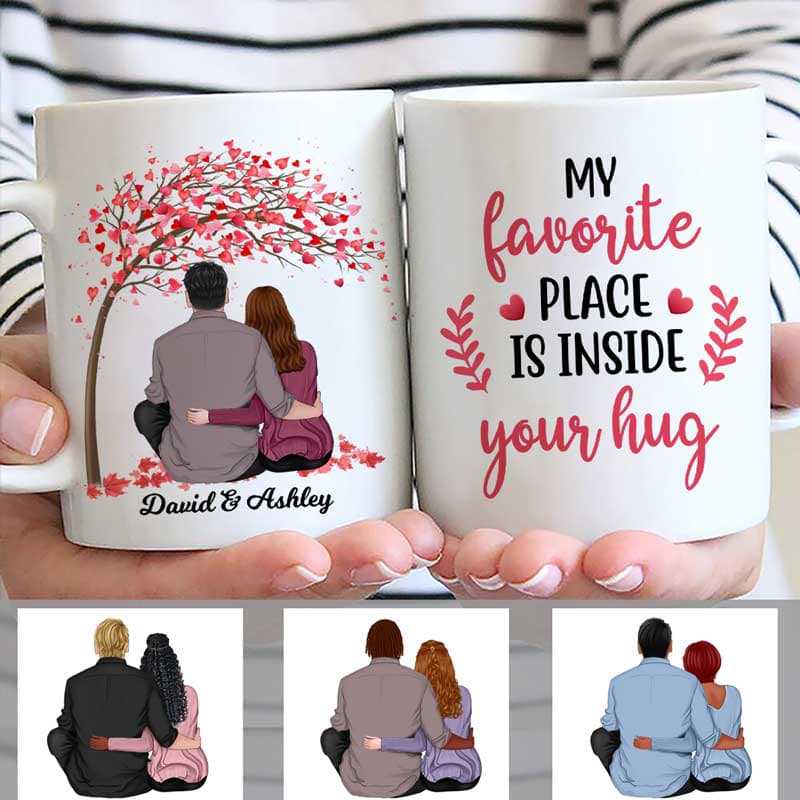 Couple Under Pink Tree Personalized Mug
