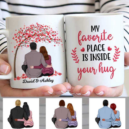 Couple Under Pink Tree Personalized Mug