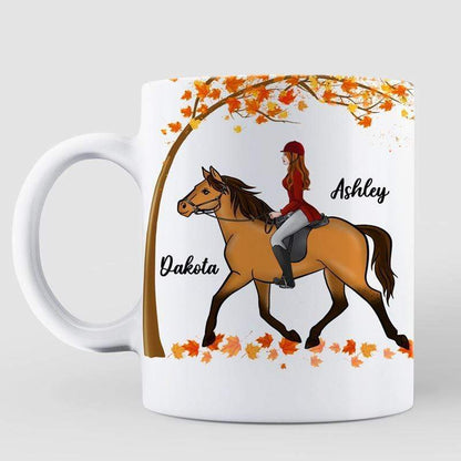 Girl Riding Horse Life Is Better With A Horse Fall Personalized AOP Mug