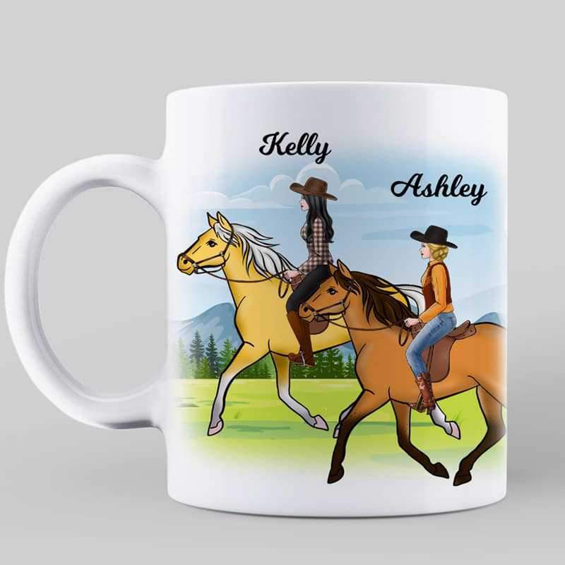 Horse Riding Besties Personalized AOP Coffee Mug