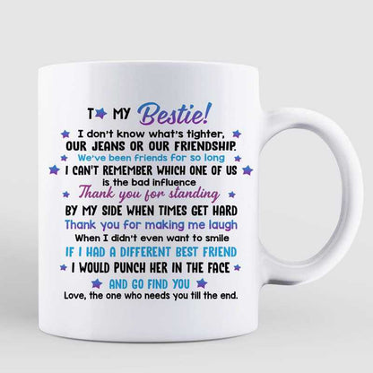 Modern Girls Front View To My Bestie Personalized Mug (3 Besties)