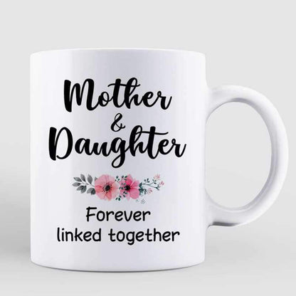 Mother And Daughter Under Pink Tree Personalized Mug