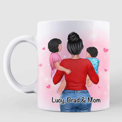 Mother's Day Mom Holding Her Kids Personalized Coffee Mug