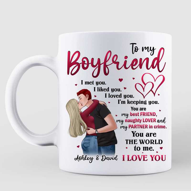 To My Boy Friend Girl Friend Kissing Couple Gift For Him For Her Personalized Mug