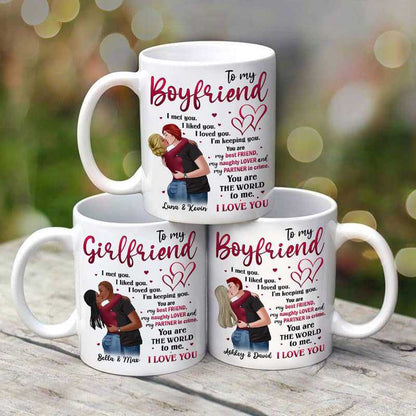 To My Boy Friend Girl Friend Kissing Couple Gift For Him For Her Personalized Mug