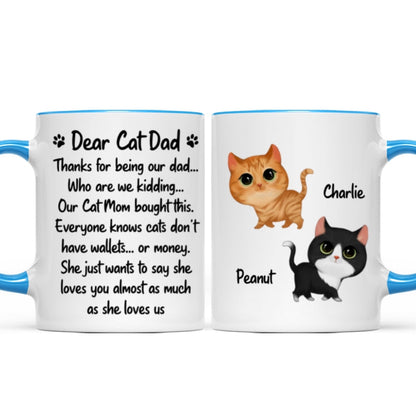 Our Cat Mom Bought This Father's Day Gift Watercolor Cute Cats Walking Personalized Mug