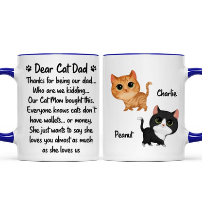 Our Cat Mom Bought This Father's Day Gift Watercolor Cute Cats Walking Personalized Mug