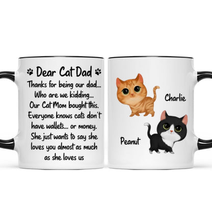 Our Cat Mom Bought This Father's Day Gift Watercolor Cute Cats Walking Personalized Mug