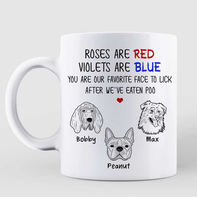 Favorite Face To Lick Dog Head Outline Happy Father's Day Personalized Mug