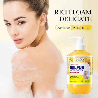 500Ml Deep Cleansing Sulfur Body Wash Mite Removal & Skin Treatment