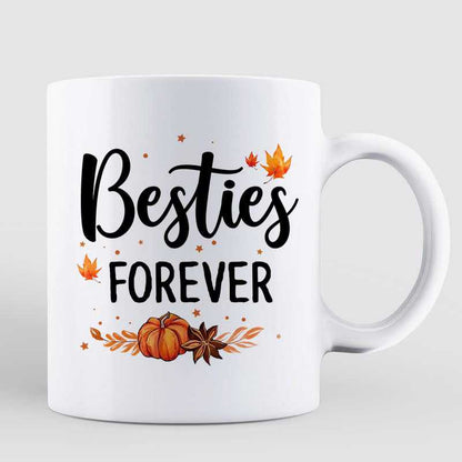 Fall Season Doll Besties Best Friends Standing Personalized Mug (11oz)