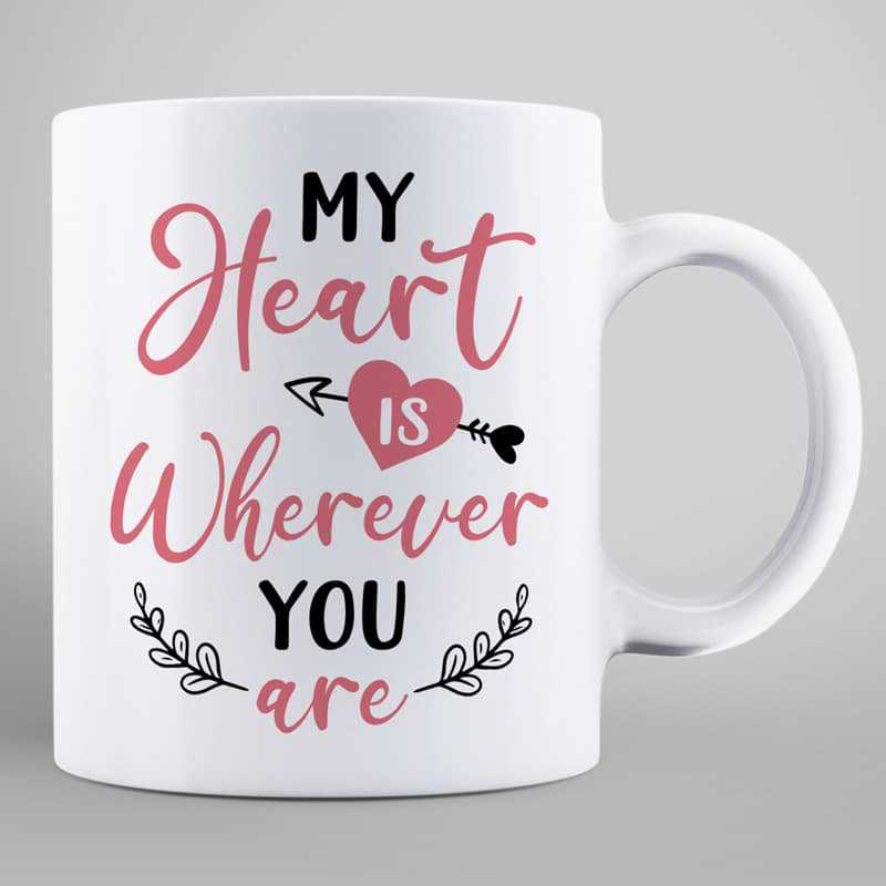 My Heart Is Where You Are Couple Gift Personalized Mug