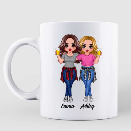 Sisters Besties Never Walk Alone Energetic Doll Personalized Mug