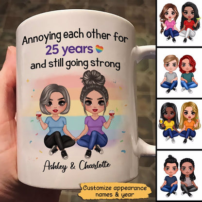 Annoying Each Other LGBT Couple Anniversary Gift Personalized Mug