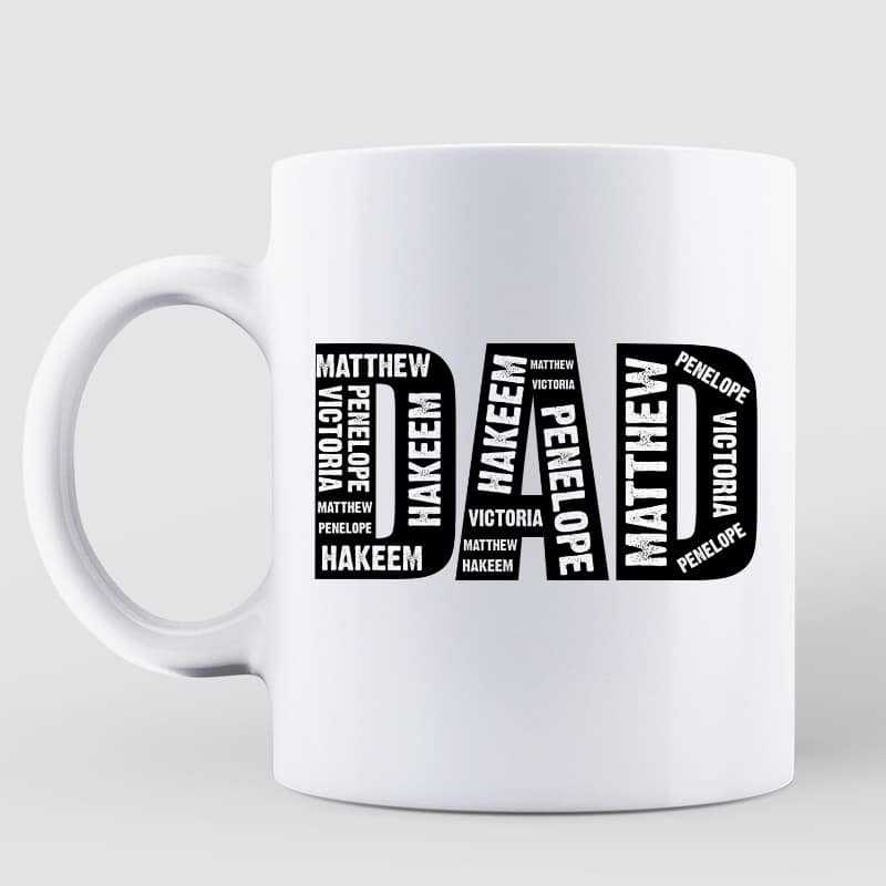 Repeating Name Gift For Him Dad Father's Day Personalized Mug