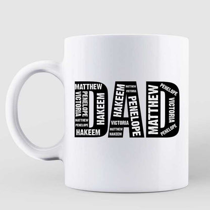 Repeating Name Gift For Him Dad Father's Day Personalized Mug