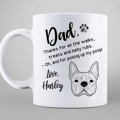 Thank You Dog Dad Dog Head Outline Personalized Mug