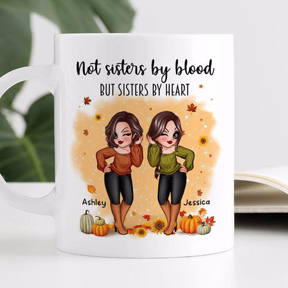 Fall Season Pretty Best Friends Sisters Personalized Mug (11oz)
