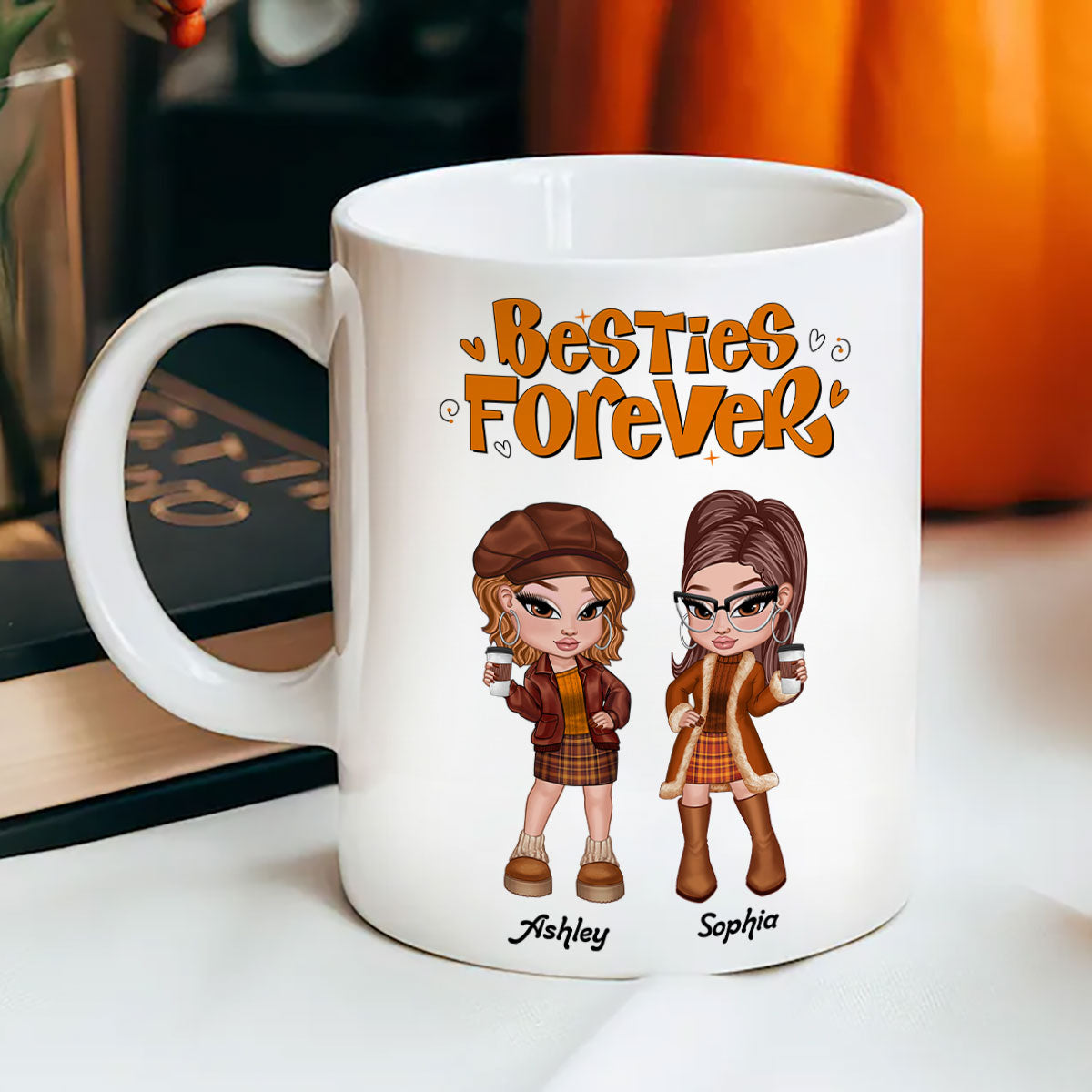Trendy Fall Season Mug For Besties Sisters, Y2K Style