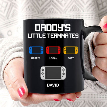 Daddy's Little Teammates Personalized Mugs, Father's Day Gift for Gamer Dads