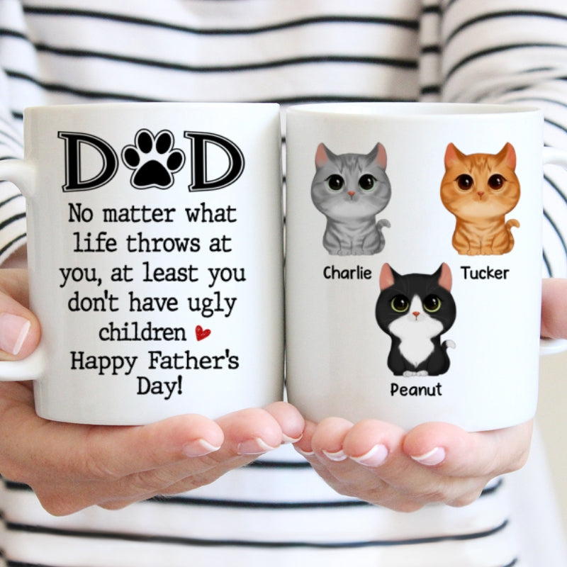 Cat Dad No Matter What Happy Father's Day Personalized Mug