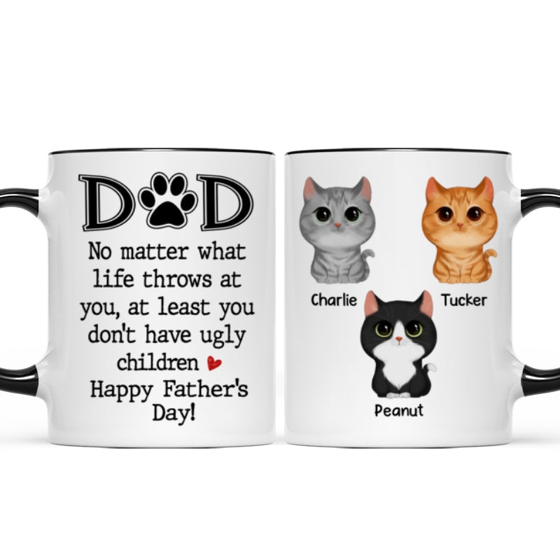Cat Dad No Matter What Happy Father's Day Personalized Mug