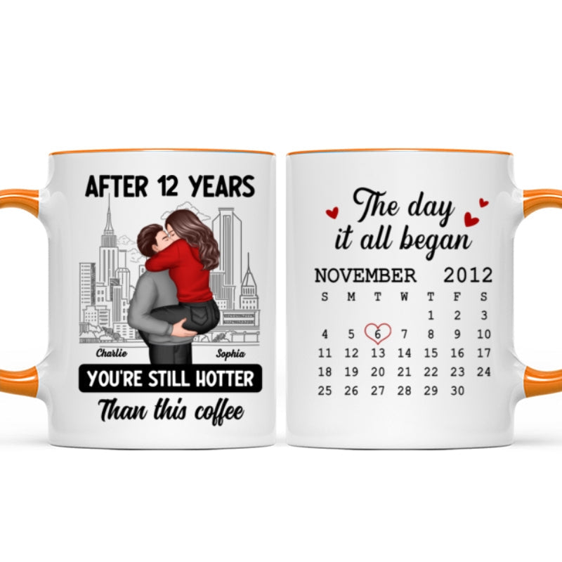 You're Still Hotter Than This Coffee Calendar Anniversary Gift For Couple Gift Personalized Mug