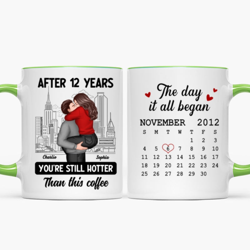 You're Still Hotter Than This Coffee Calendar Anniversary Gift For Couple Gift Personalized Mug