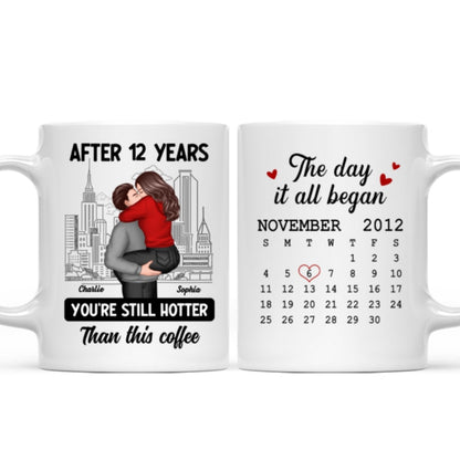 You're Still Hotter Than This Coffee Calendar Anniversary Gift For Couple Gift Personalized Mug