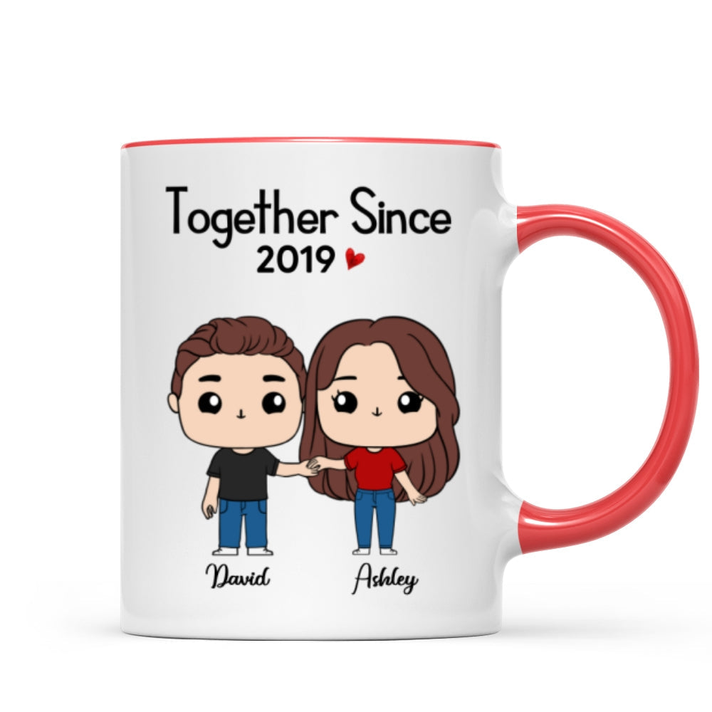 Cute Chibi Couple Together Gift For Him For Her Personalized Mug
