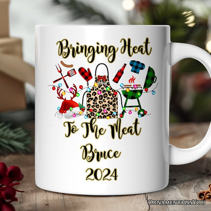 Personalized Mug BBQ Buffalo Plaid Christmas, Barbecue Gift