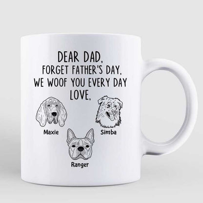 Forget Father's Day Dog Dad Dog Head Outline Personalized Mug