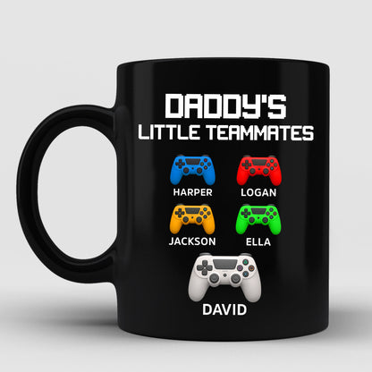 Daddy's Little Teammates Personalized Mugs, Father's Day Gift for Gamer Dads
