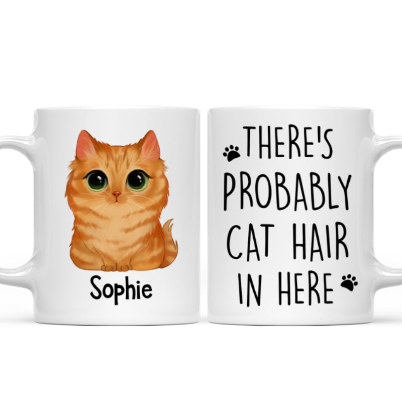 Watercolor Cute Cats There's Probably Cat Hair In Here Gift For Cat Lovers Personalized Mug