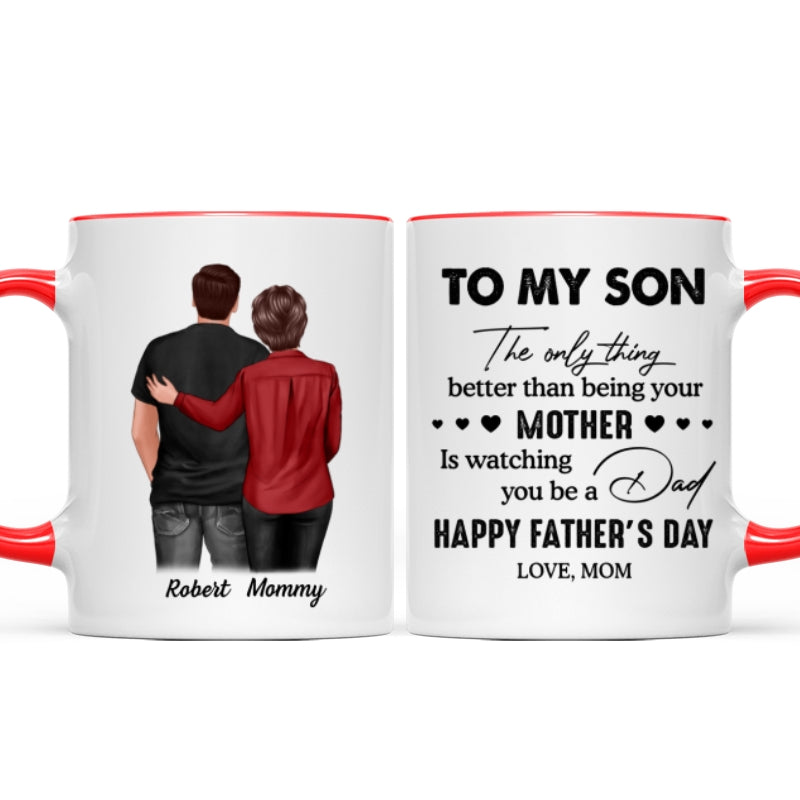 To My Son From Mom Personalized Mug, Father's Day Gift For Son