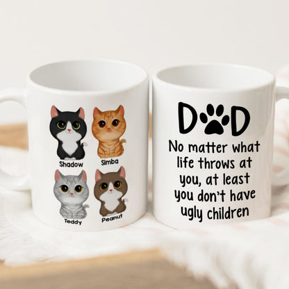 Cat Dad No Matter What Life Throws At You Personalized Mug