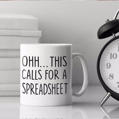 This Calls For A Spreadsheet CPA Tax Prep Engineer Nerd Gift Coffee Mug