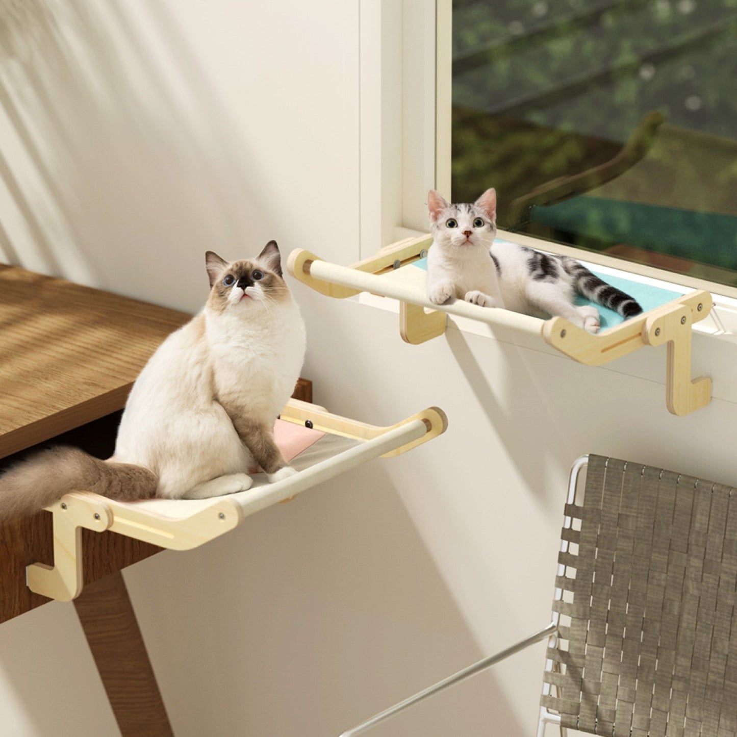 Wooden Cat Window Perch